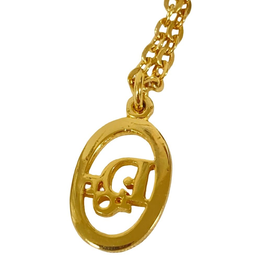 Dior Vintage Logo Chain Necklace Gold Plated — view 2
