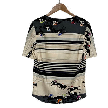 Hermes Jockey Silk T-Shirt 40 Beige — view 2