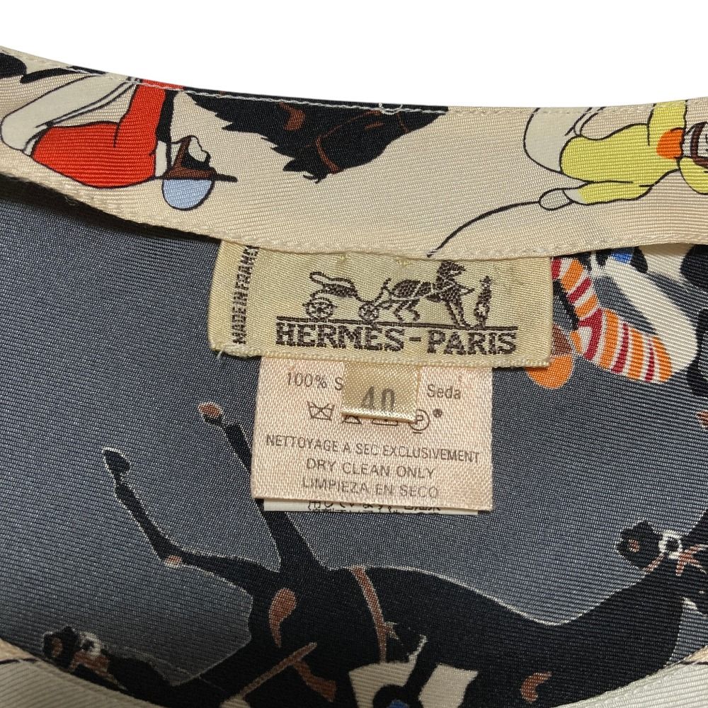 Hermes Jockey Silk T-Shirt 40 Beige — view 5