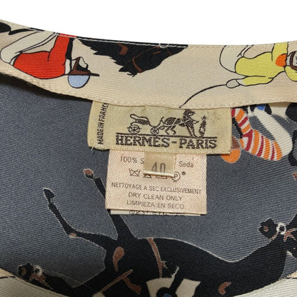 Hermes Jockey Silk T-Shirt 40 Beige — view 5