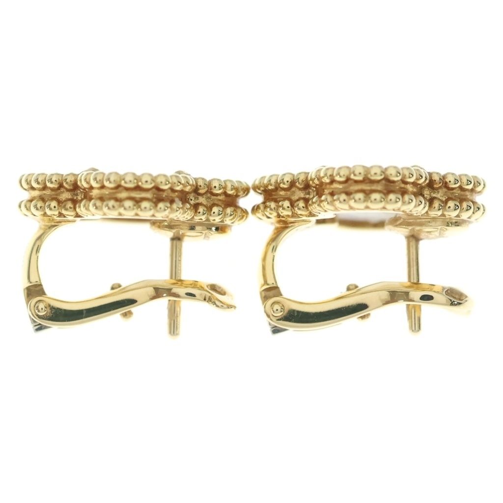 Van Cleef & Arpels Vintage Alhambra Mother of Pearl 18K Yellow Gold Earrings — view 3