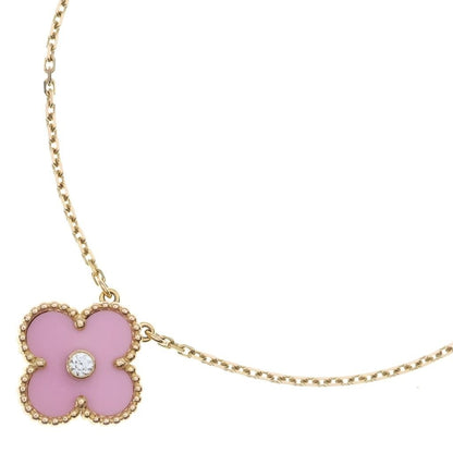 Van Cleef & Arpels Vintage Alhambra Pin Creasing Bull 18K Pink Gold Necklace