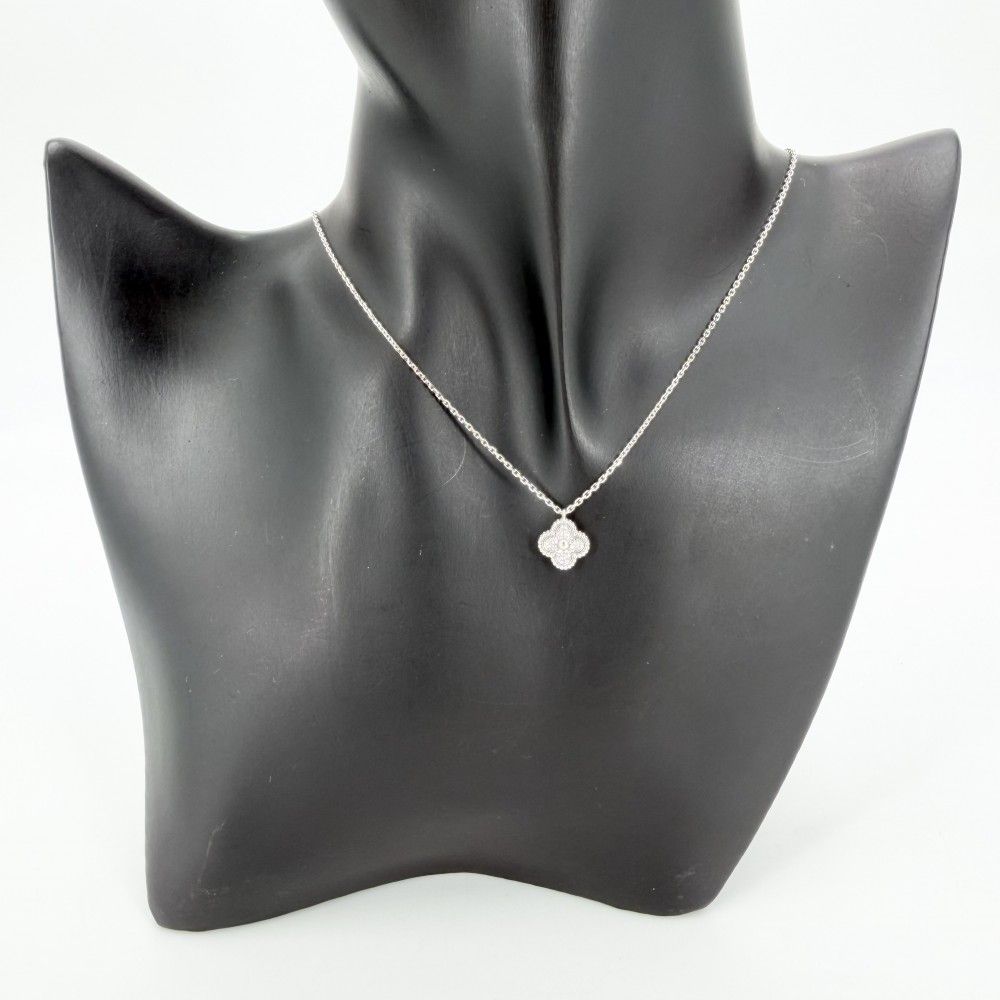 Van Cleef & Arpels Large Necklace Sweet Alhambra 18K White Gold 18K White Gold Diamond — view 3