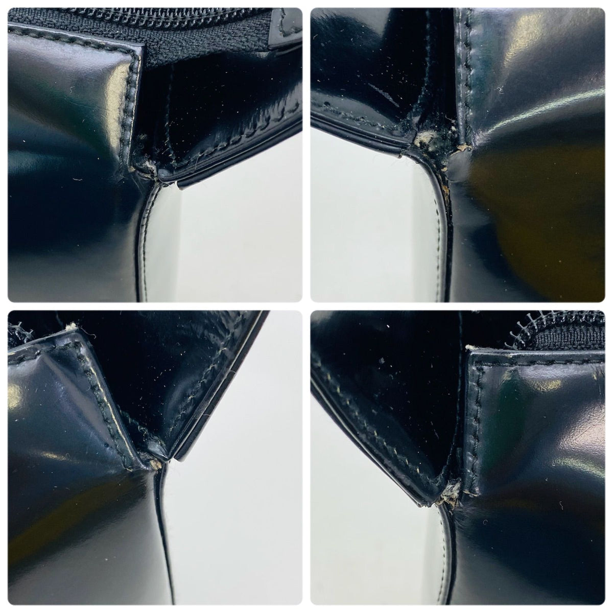 Gucci Shoulder Bag Interlocking G Logo Patent Black — view 6