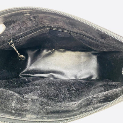 Gucci Shoulder Bag Interlocking G Logo Patent Black — view 8