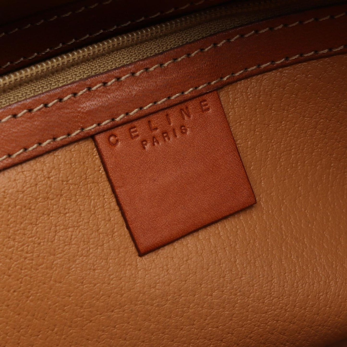 Celine Macadam Brown Canvas Leather Handbag — view 4