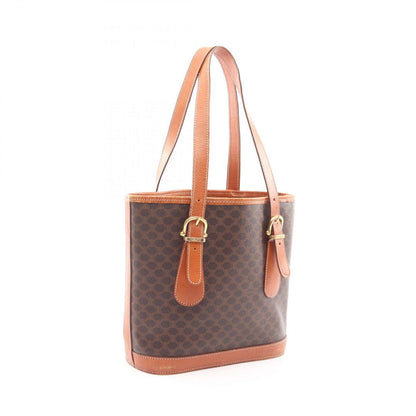 Celine Macadam Brown Canvas Leather Handbag — view 2