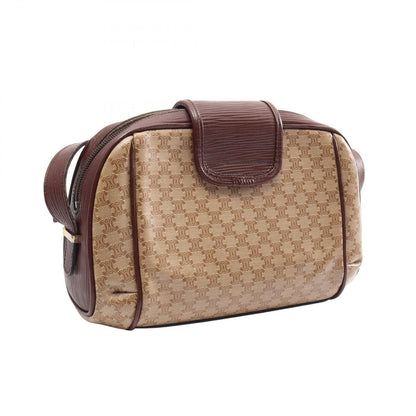 Celine Shoulder Bag Macadam Brown Canvas Leather — view 2