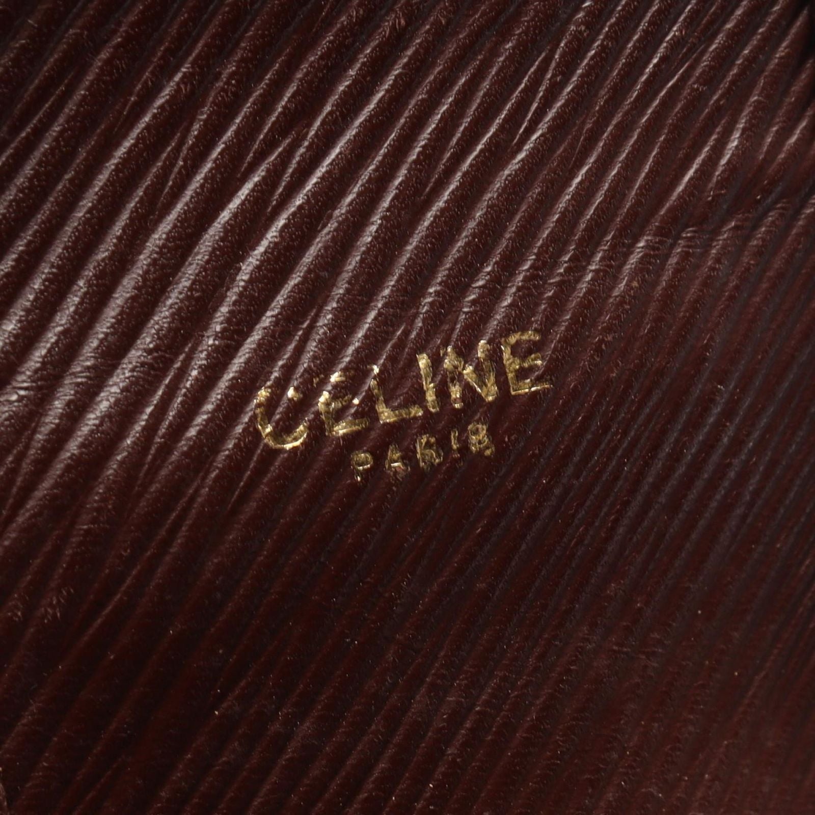 Celine Shoulder Bag Macadam Brown Canvas Leather — view 4