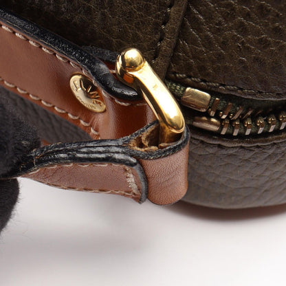 Celine Shoulder Bag Triomphe Khaki Leather — view 6