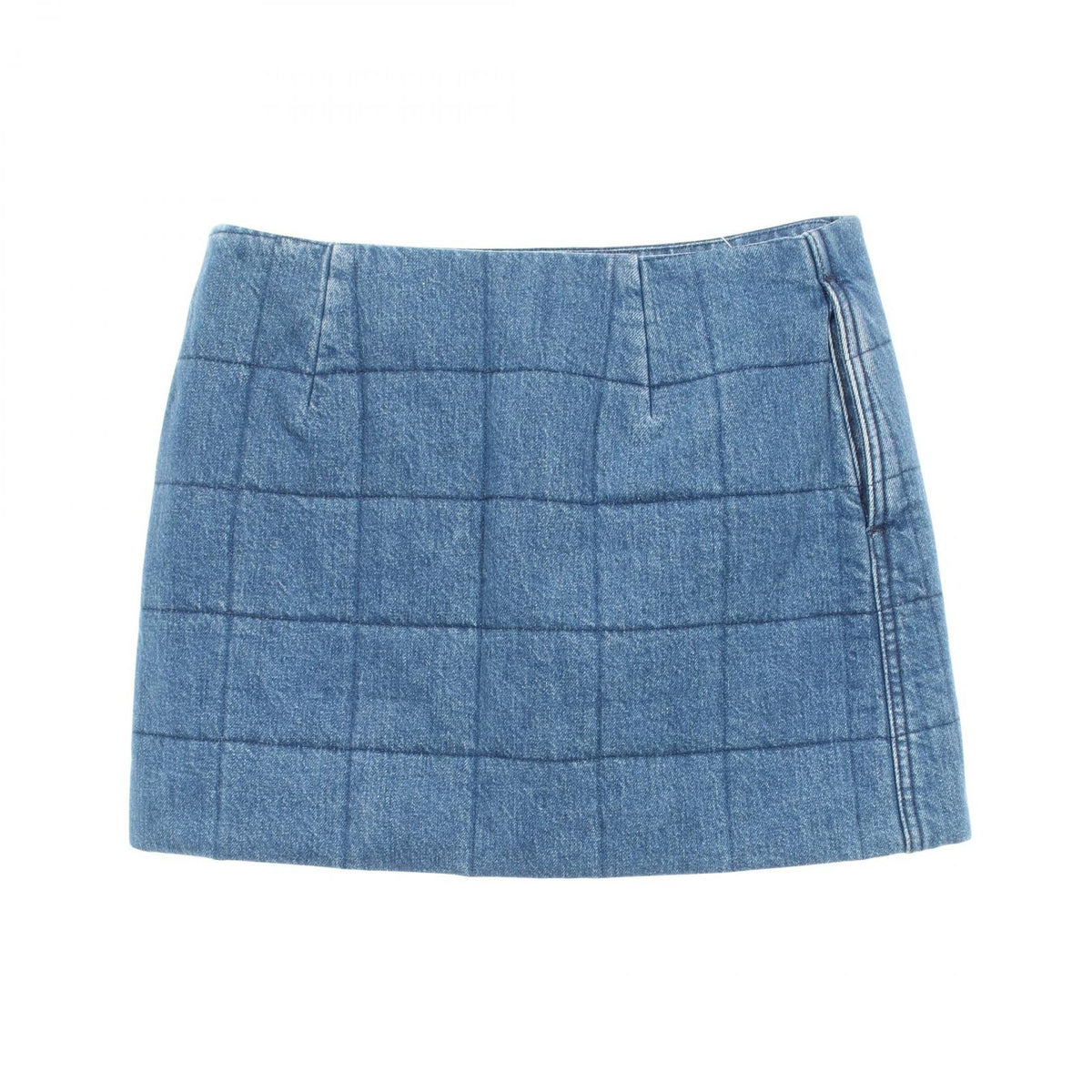 Gucci Skirt Interlocking G Quilted Mini Blue Cotton Denim — view 2