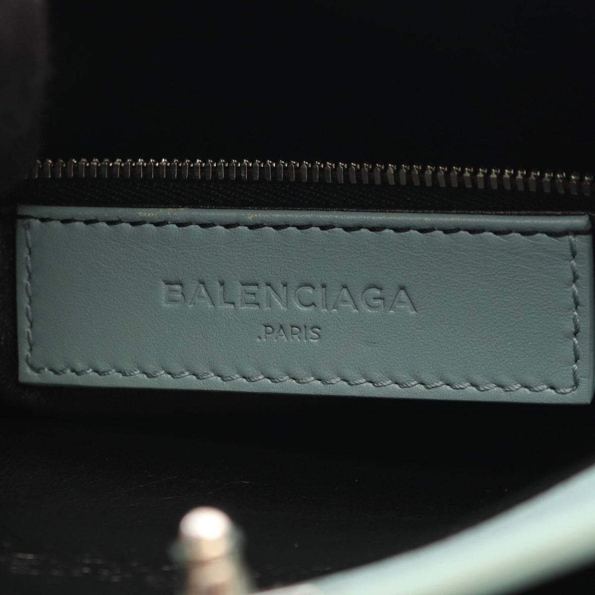 Balenciaga le Dis 2-Way Light Blue Leather Handbag — view 4