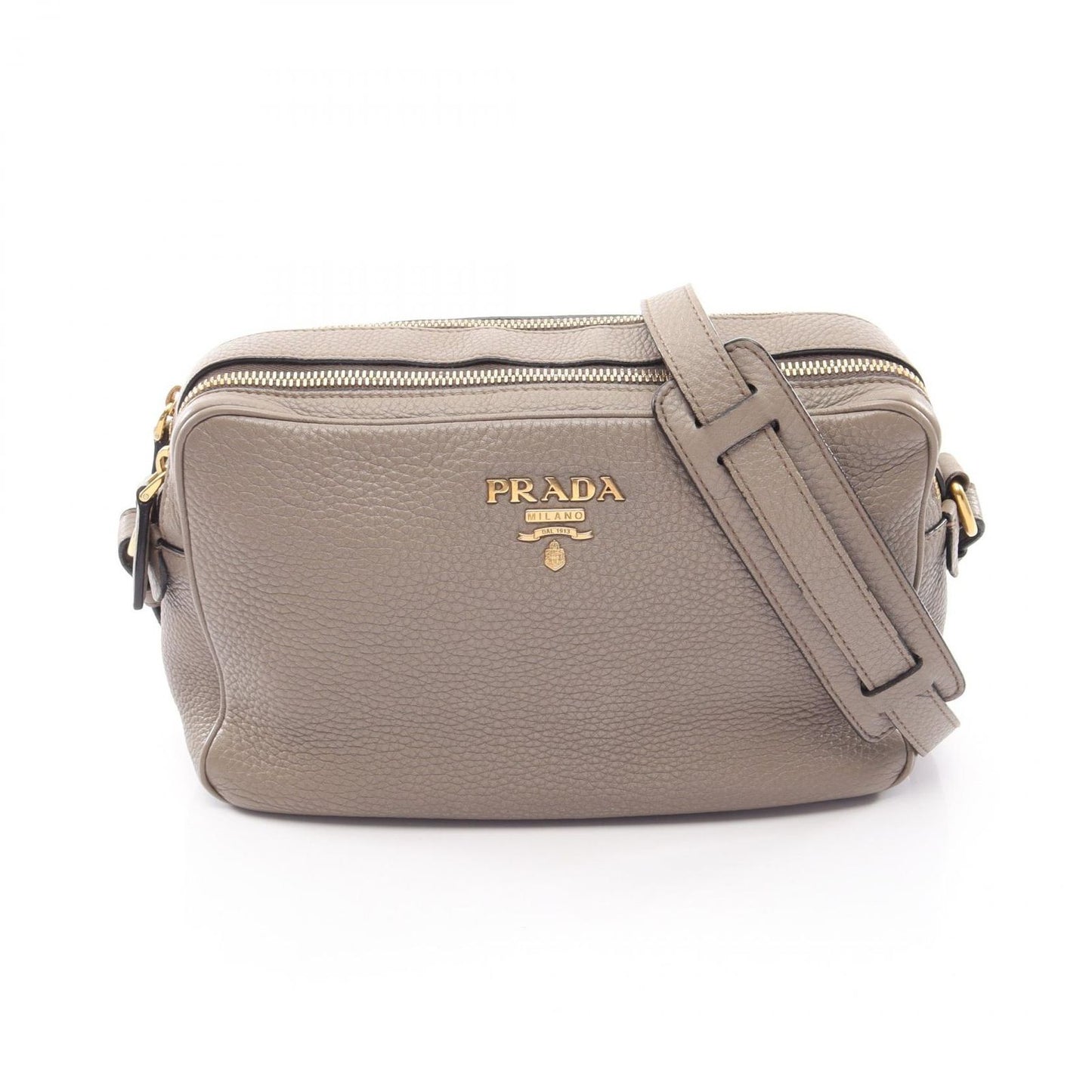 Prada Shoulder Bag Gray Leather