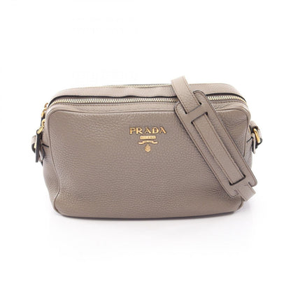 Prada Shoulder Bag Gray Leather