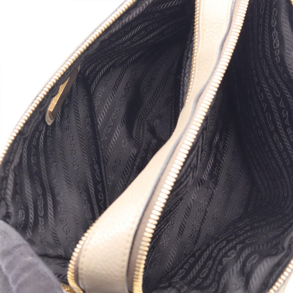 Prada Shoulder Bag Gray Leather — view 3