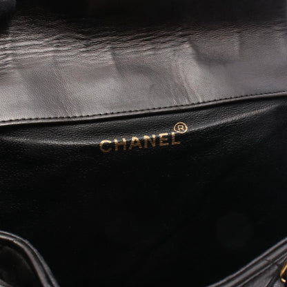 Chanel Backpack Quilted Turnlock Chain Black Lambskin Double — view 4