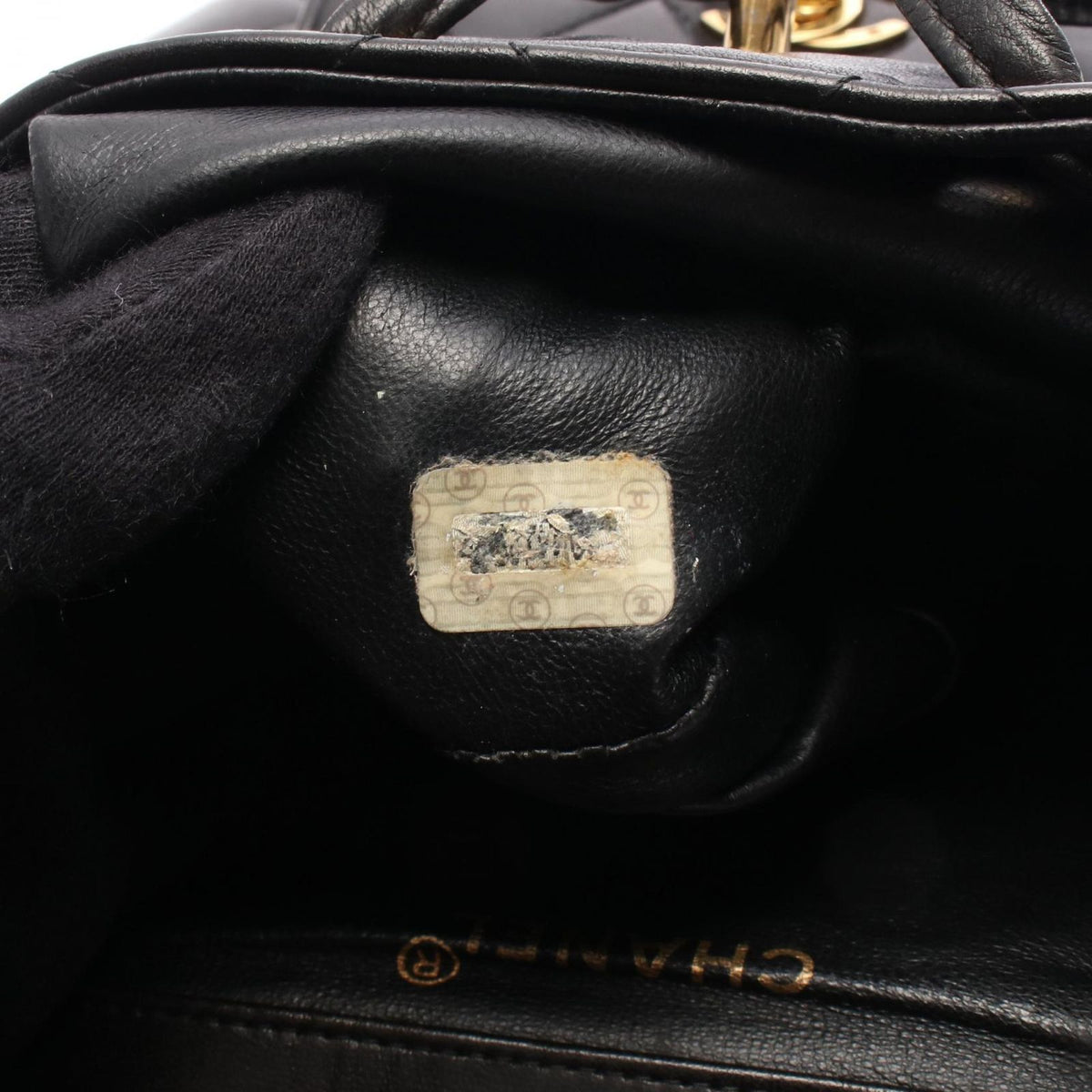 Chanel Backpack Quilted Turnlock Chain Black Lambskin Double — view 5