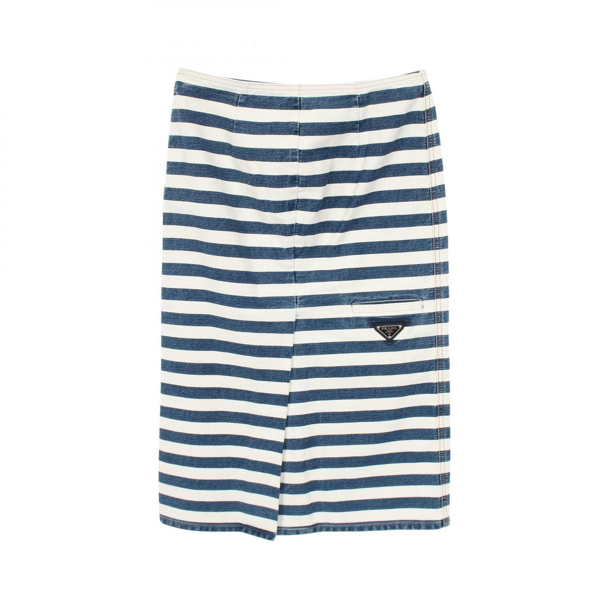 Prada Skirt Triangle Plate Border Cotton Denim — view 2