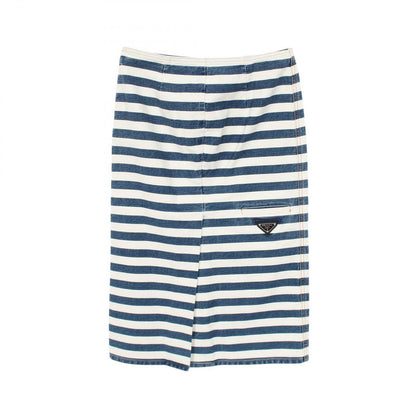 Prada Skirt Triangle Plate Border Cotton Denim — view 2