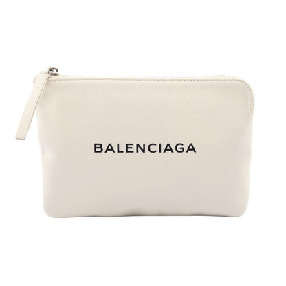 Balenciaga Clutch Everyday Pouch White Leather