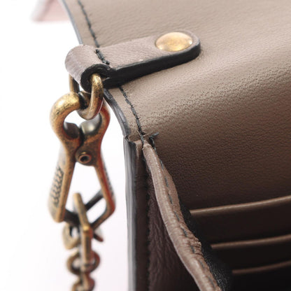 Bottega Veneta Shoulder Bag Red Pink Gray Leather Chain Wallet — view 6