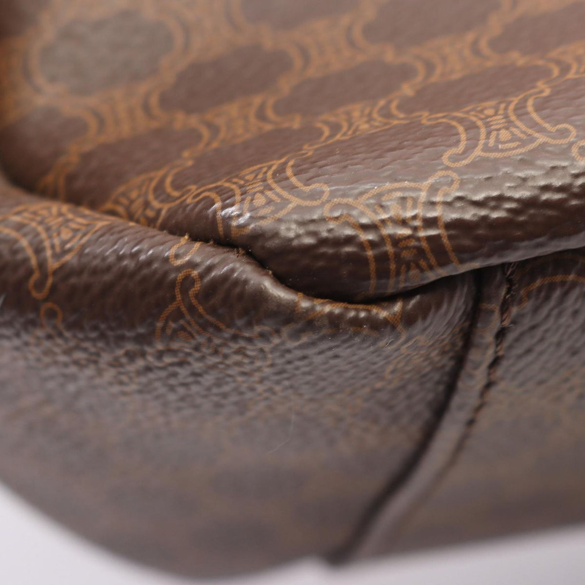 Celine Macadam Brown Canvas Leather Handbag — view 5