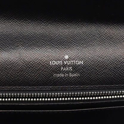 Louis Vuitton Clutch Selenga Taiga Ardoise Black Leather — view 4