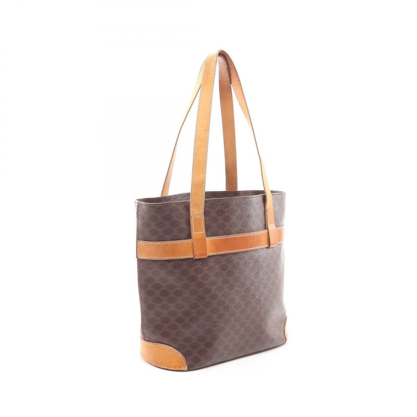 Celine Tote Bag Macadam Brown Canvas Leather — view 2