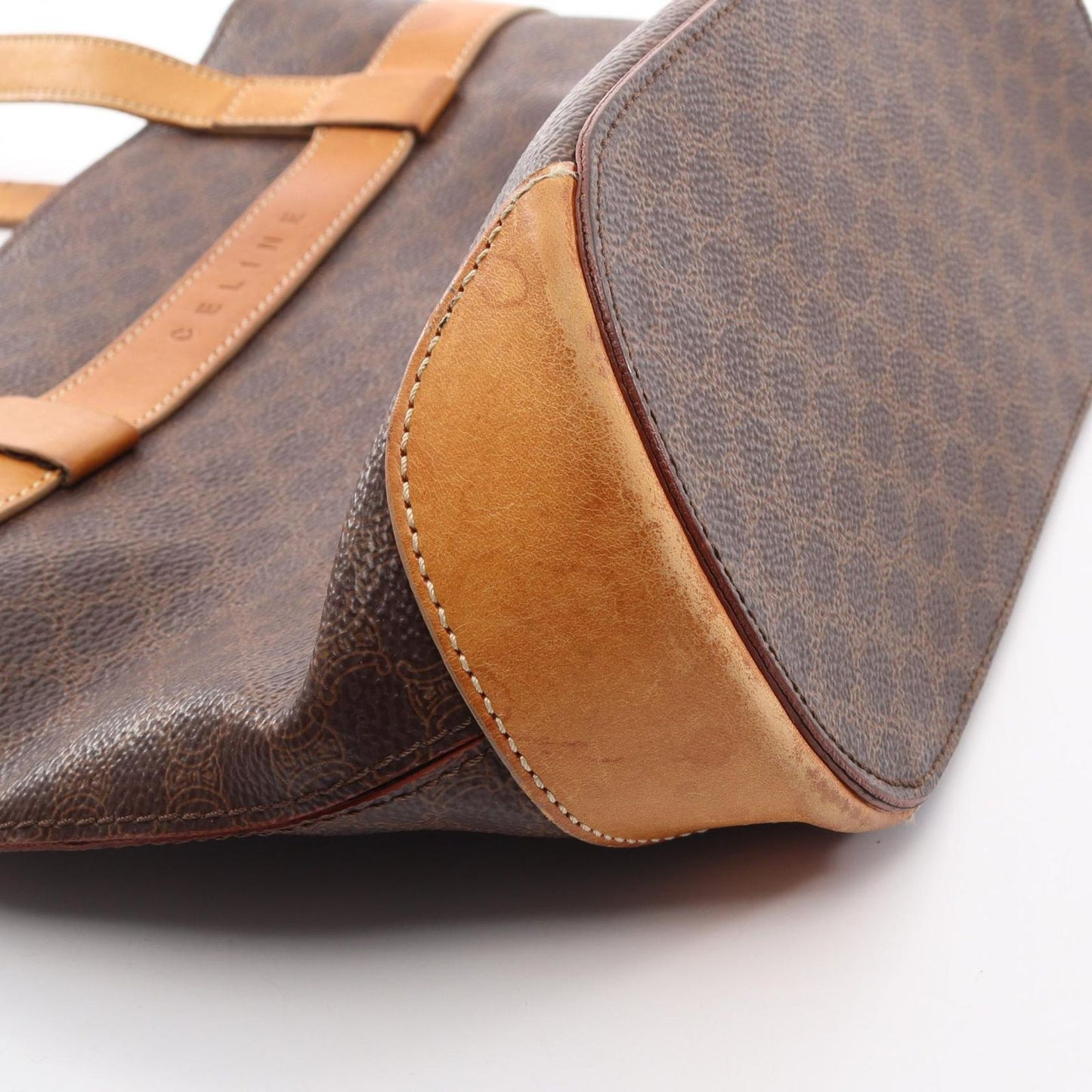 Celine Tote Bag Macadam Brown Canvas Leather — view 7
