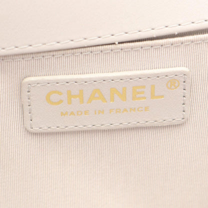 Chanel Shoulder Bag Boy Light Gray Lambskin Boy 19 Chain — view 4