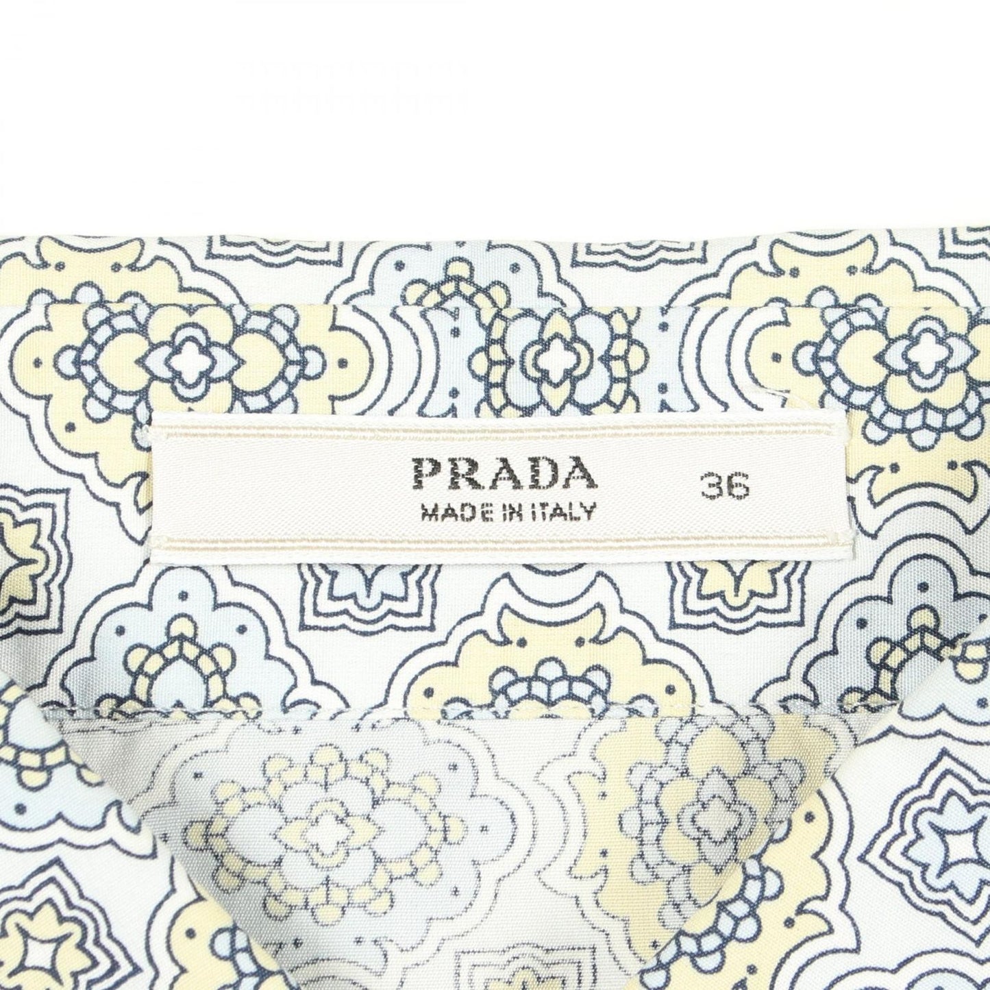 Prada Round Color All Over Pattern Long Sleeve Cotton Shirt — view 3