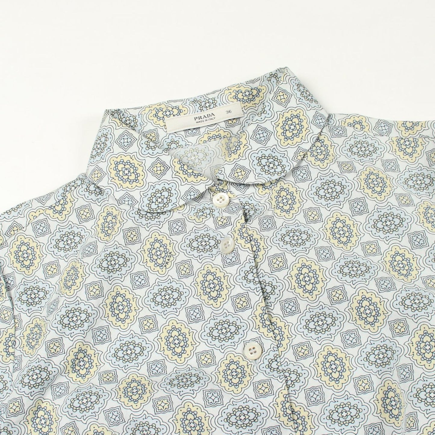 Prada Round Color All Over Pattern Long Sleeve Cotton Shirt — view 8