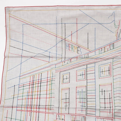 Hermes Cashmere Silk Carre Geant Pique Sellier Series Scarf Multicolor — view 2