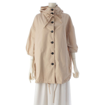 Prada Cotton Polyester Hooded Jacket Beige 36