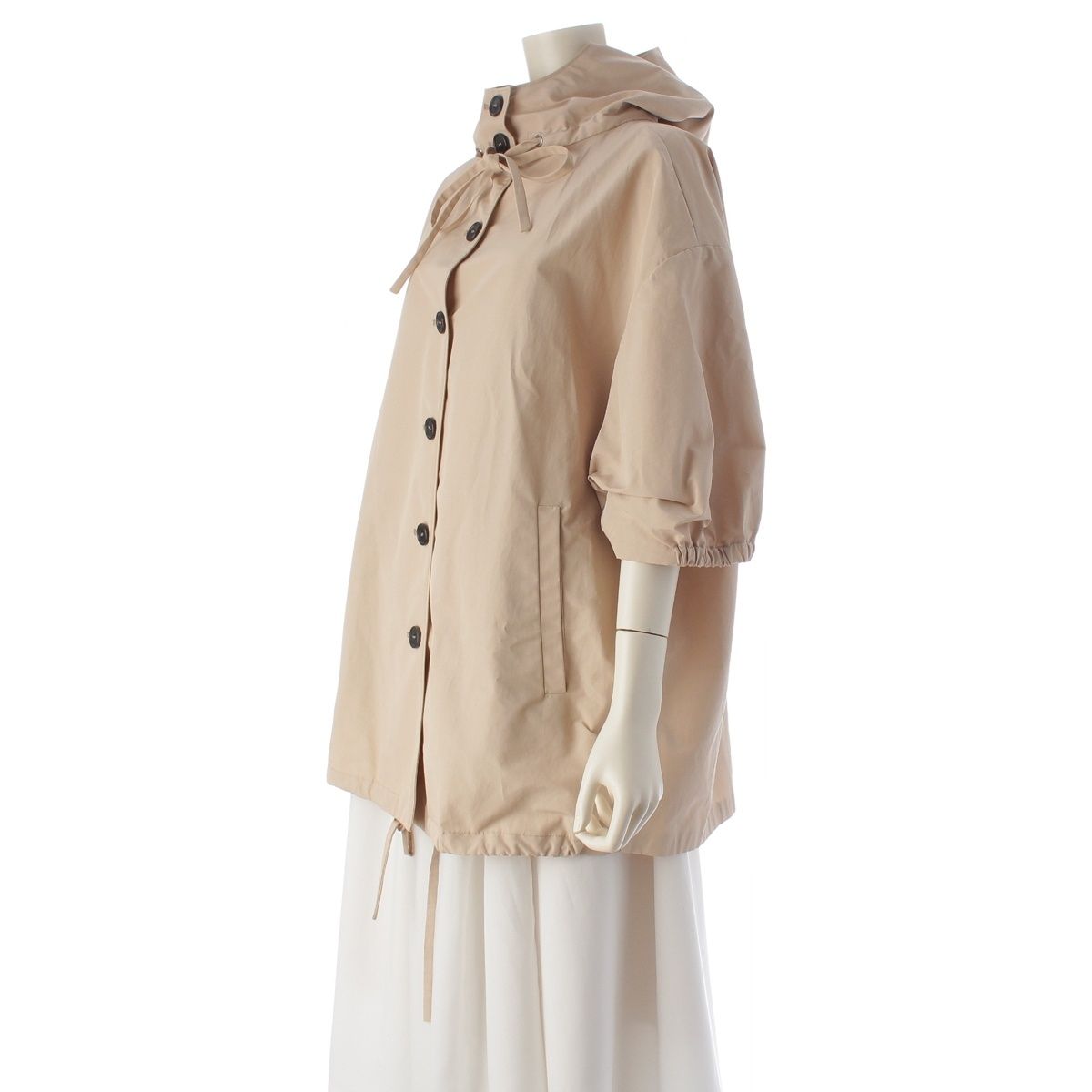 Prada Cotton Polyester Hooded Jacket Beige 36 — view 2