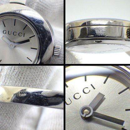 Gucci Watch Bangle Round 105 Sunray Silver Dial SS Quartz Analog — view 5