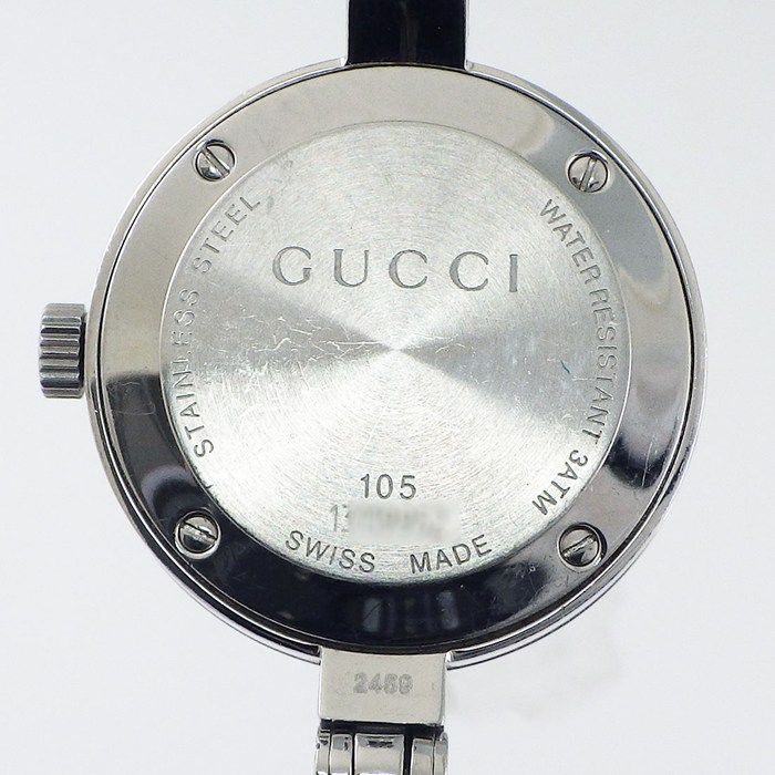 Gucci Watch Bangle Round 105 Sunray Silver Dial SS Quartz Analog — view 4