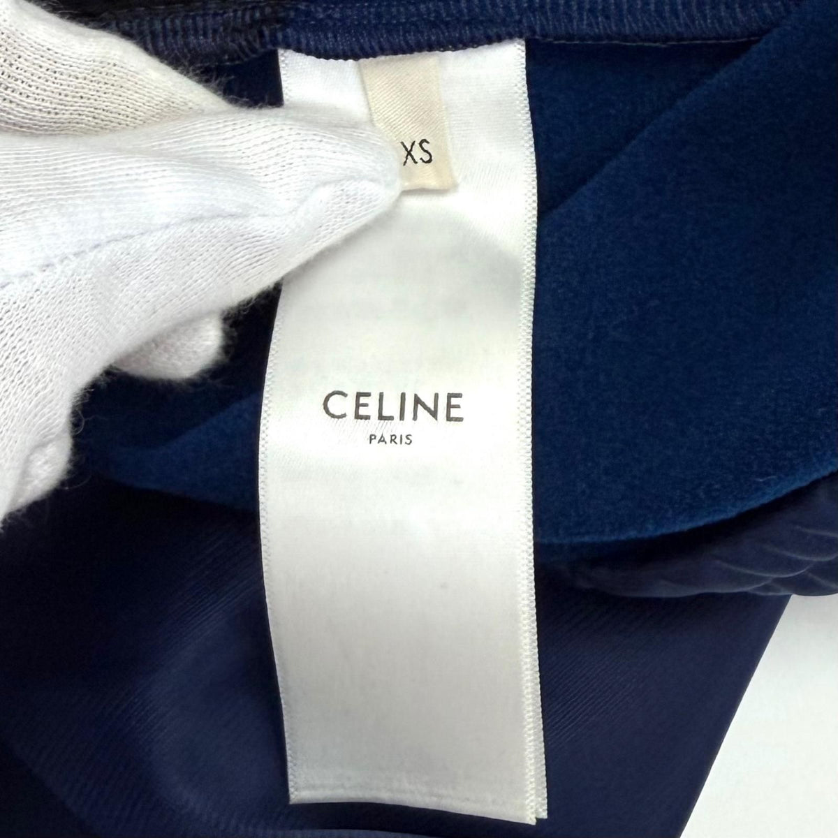 Celine Logo Embroidery Side Line Flare Track Pants Navy Orange XS — view 8