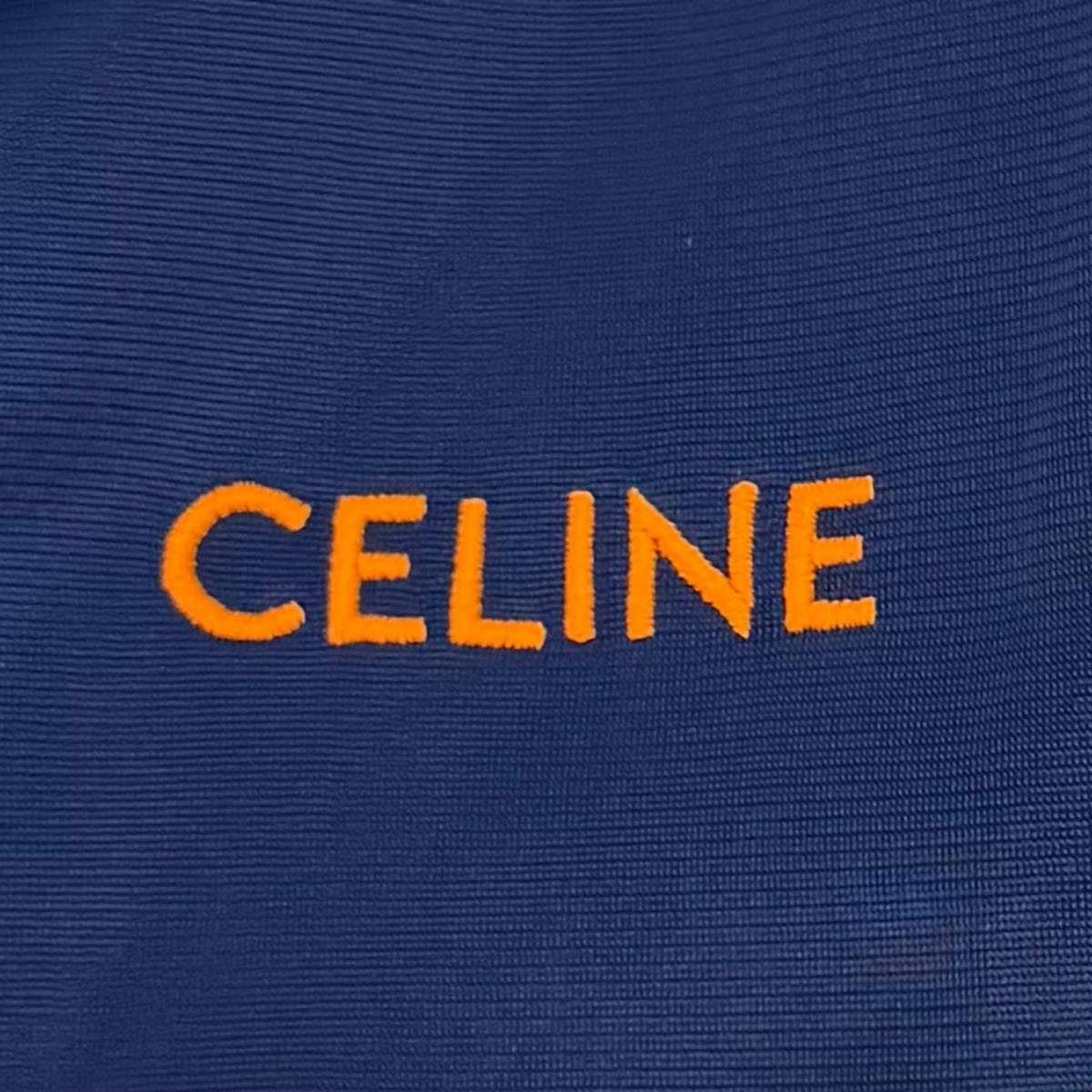Celine Logo Embroidery Side Line Flare Track Pants Navy Orange XS — view 6