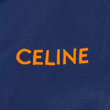 Celine Logo Embroidery Side Line Flare Track Pants Navy Orange XS — view 6
