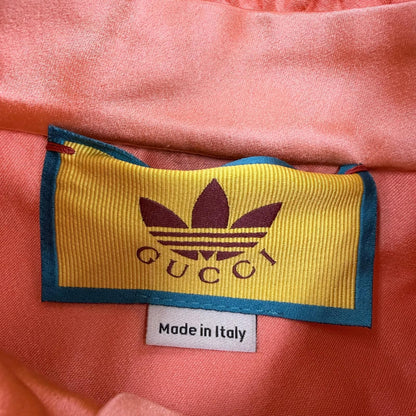 Gucci 100% Silk Ruffle Long Sleeve Shirt Dress Orange 38 — view 6