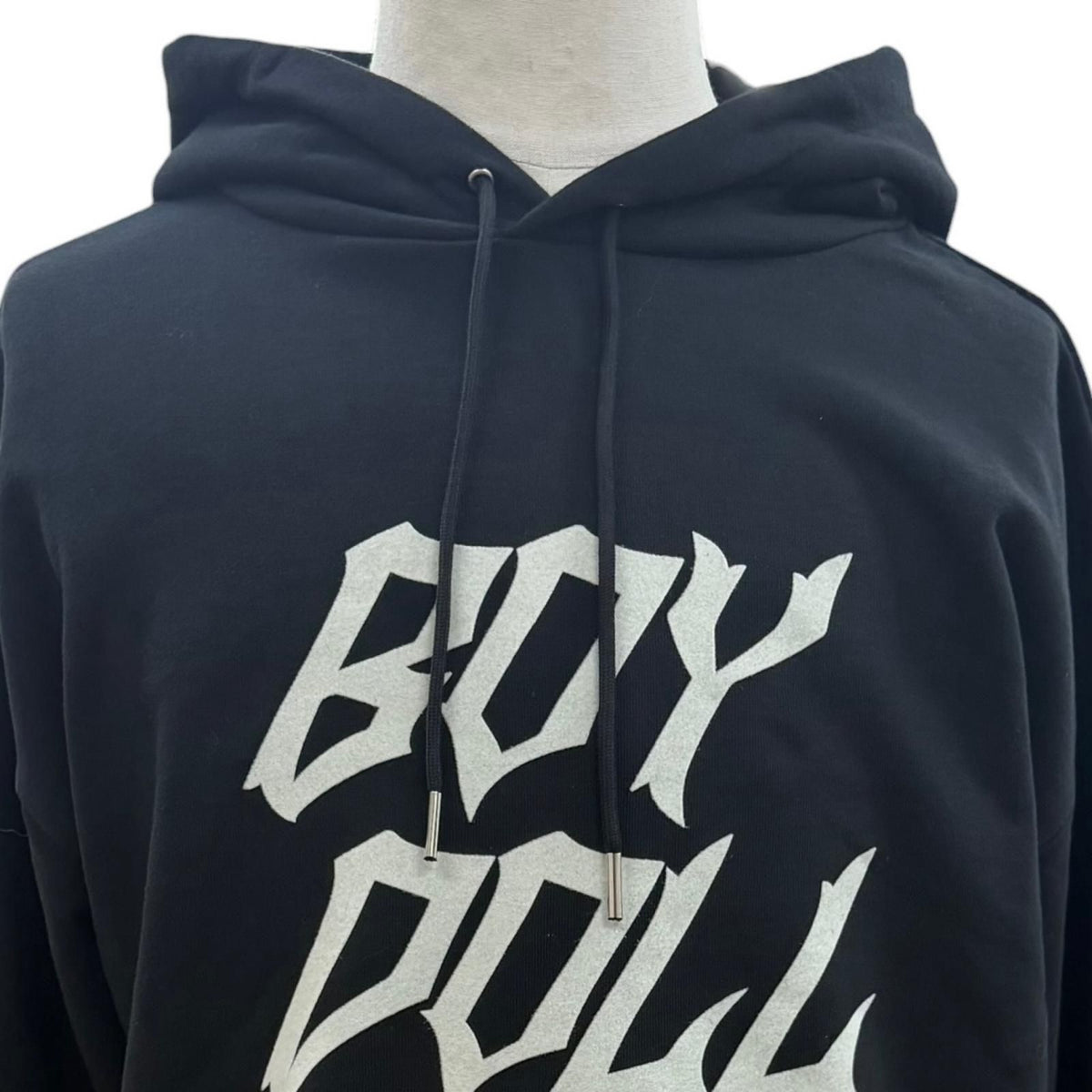 Celine Boy Doll 100% Cotton Hooded Pullover Hoodie Black — view 2
