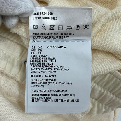 Prada 100% Cotton Triangle Logo Tight Skirt Ivory XS — view 8