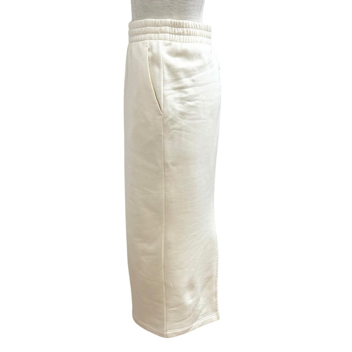 Prada 100% Cotton Triangle Logo Tight Skirt Ivory XS — view 3