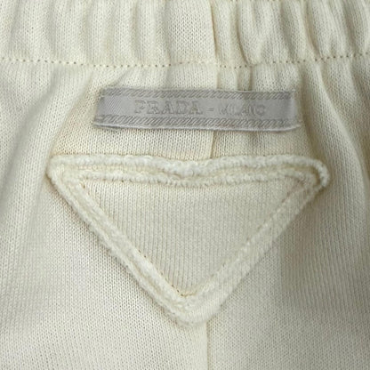 Prada 100% Cotton Triangle Logo Tight Skirt Ivory XS — view 5