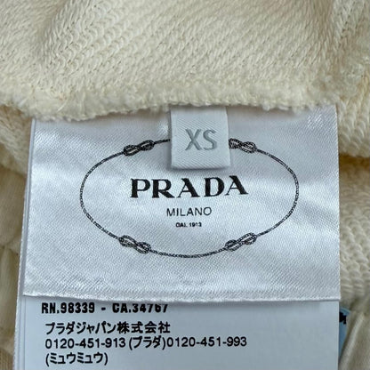 Prada 100% Cotton Triangle Logo Tight Skirt Ivory XS — view 7