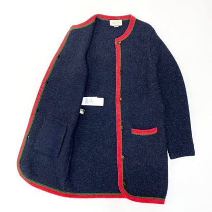 Gucci NY Yankees Wool Knit Long Cardigan Interlocking G Button Coat — view 4