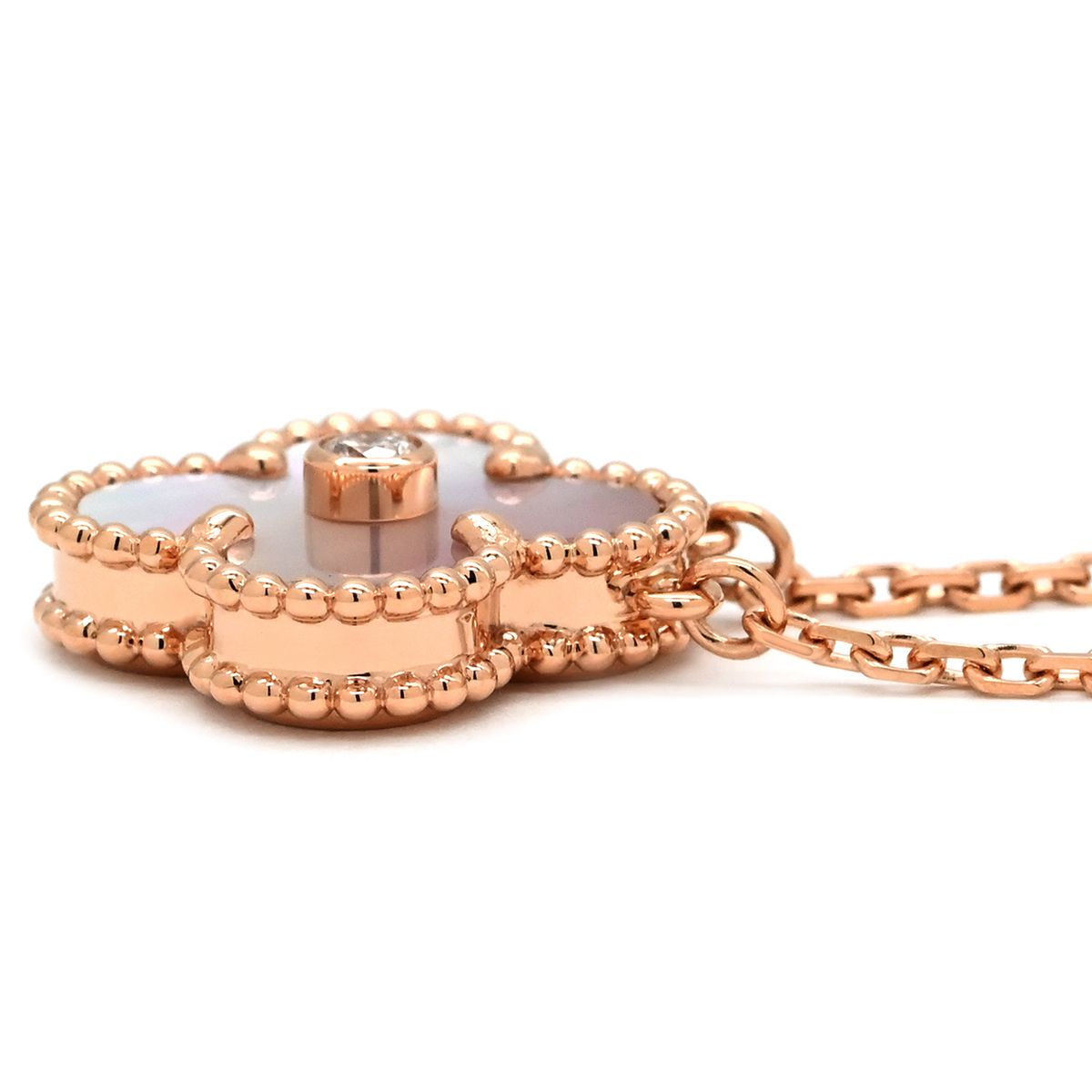 Van Cleef & Arpels Necklace Vintage Alhambra Pink Rose Gold Holiday Limited — view 3