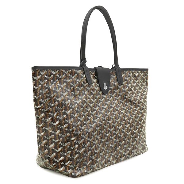 Goyard Tote Bag Saint Louis PM Canvas Din Chevroche Black Silver with Clip — view 2