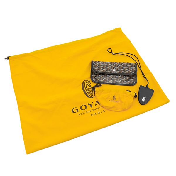 Goyard Tote Bag Saint Louis PM Canvas Din Chevroche Black Silver with Clip — view 8